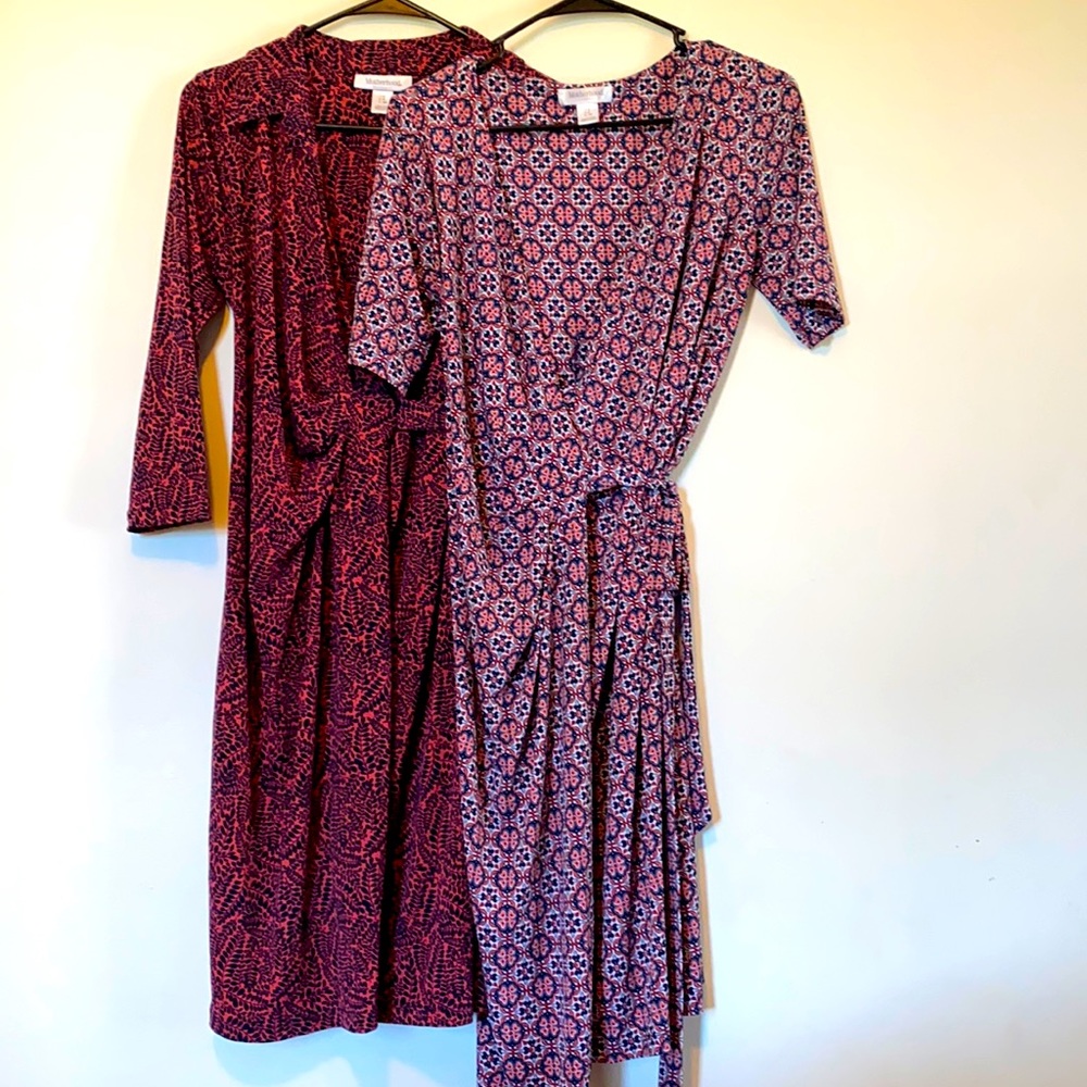 Bundle of 2 MOTHERHOOD Maternity Fall Dresses, size S, EUC